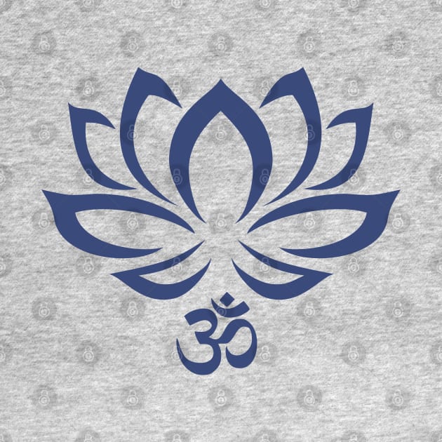 Lotus Flower Om Symbol Blue by Wareham Spirals